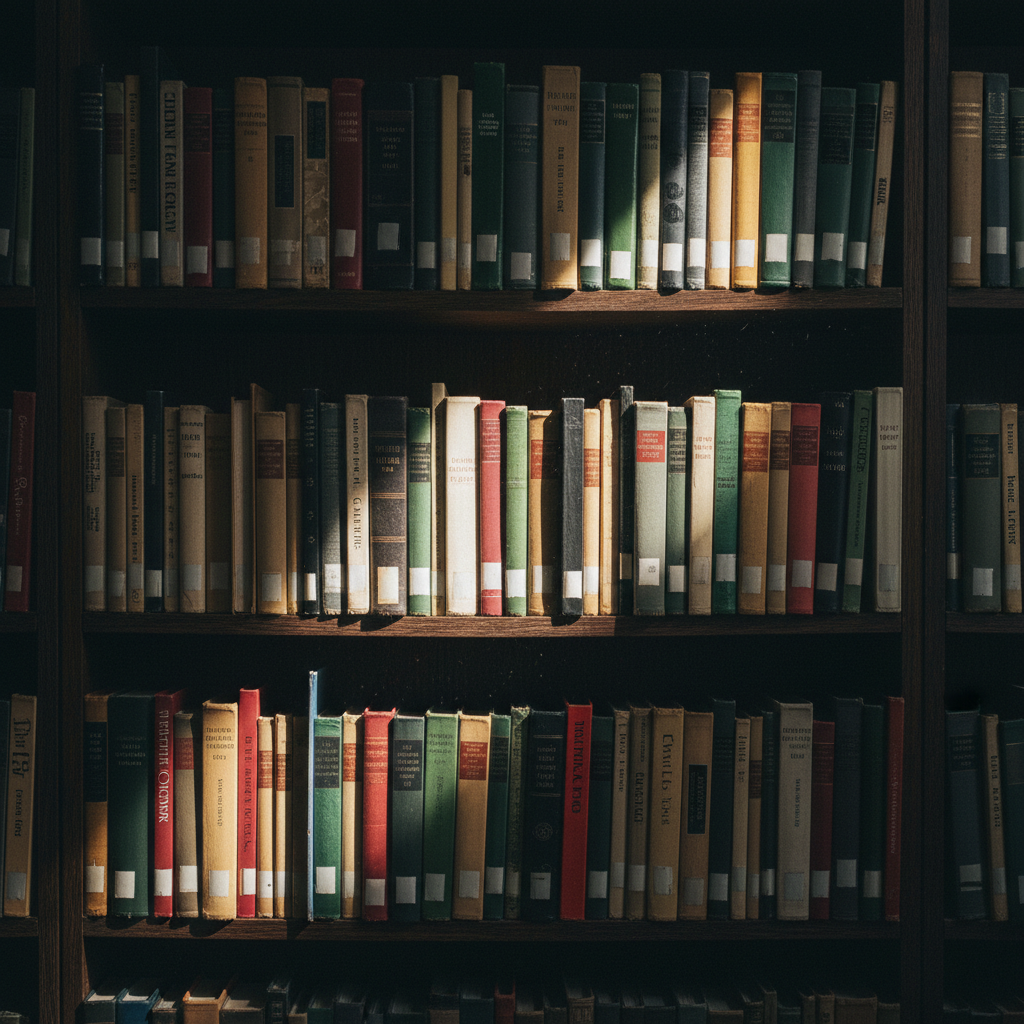 An open paperback resting on a desk, paper texture visible in raking light.